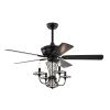 52 Inch Crystal Chandelier Fan with Lights and Remote Control, Modern Ceiling Fan with Dual Finish Reversible Blades, Fandelier for Living Room, Dinin