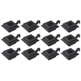 Outdoor Solar Lamps 12 pcs LED Square 4.7" Black