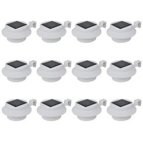 Outdoor Solar Fence Lamps 12 pcs LED White