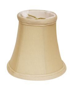 Slant Pure Silk Pongee Chandelier Lampshade with Flame Clip, Natural (Set of 6)