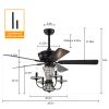 52 Inch Crystal Chandelier Fan with Lights and Remote Control, Modern Ceiling Fan with Dual Finish Reversible Blades, Fandelier for Living Room, Dinin