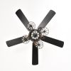 52 Inch Crystal Chandelier Fan with Lights and Remote Control, Modern Ceiling Fan with Dual Finish Reversible Blades, Fandelier for Living Room, Dinin