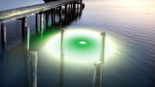 Mega-Watt Iris Underwater LED Lighting System (Color: Green/White, Power Cord Size: 40 Feet)