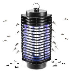 Electric Bug Zapper UV Light Flying Zapper Insect Killer Lamps Pest Mosquito Fly Trap Catcher (Color: Black)