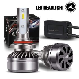 Saber-X LED Headlight Bulbs Conversion Kit,DOT Approved D6 Series CSP Chips Adjustable Beam Light Bulb With Fans Sets - 6000LM 6000K Cool White (Style: 9006)